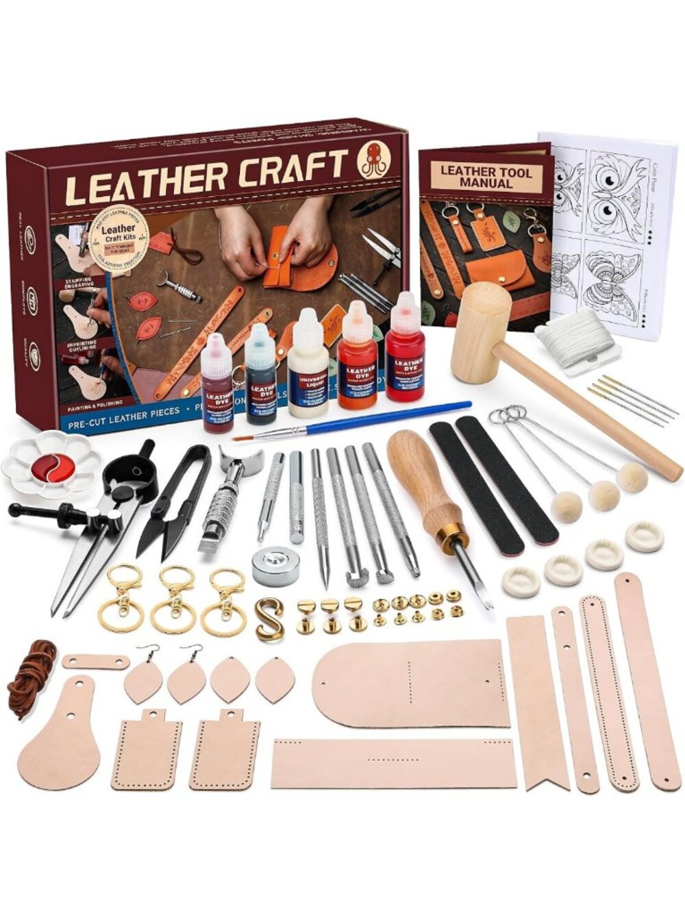 Leather Crafting Kit - Complete Leather Working Tools & Supplies for DIY